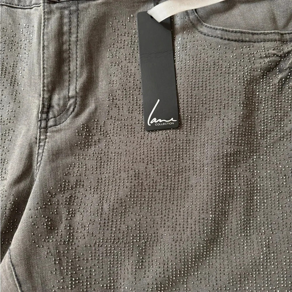 Lane Collection Jeans Women’s Size 24 Platinum Denim Embellished Stretch Skinny - Picture 8 of 8